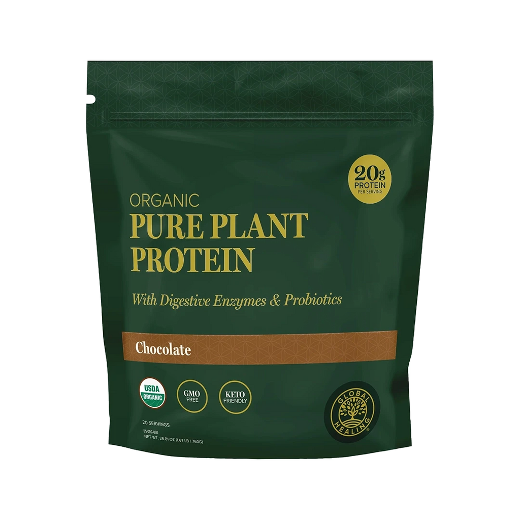 Global Healing Organic Chocolate Vegan Protein | Plant-Based Protein Powder Wild Fire House