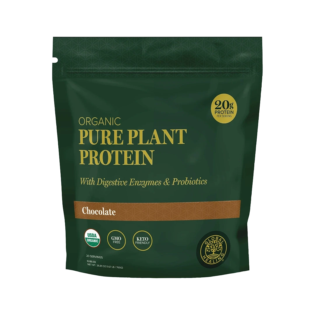 Global Healing Organic Chocolate Vegan Protein | Plant-Based Protein Powder Wild Fire House